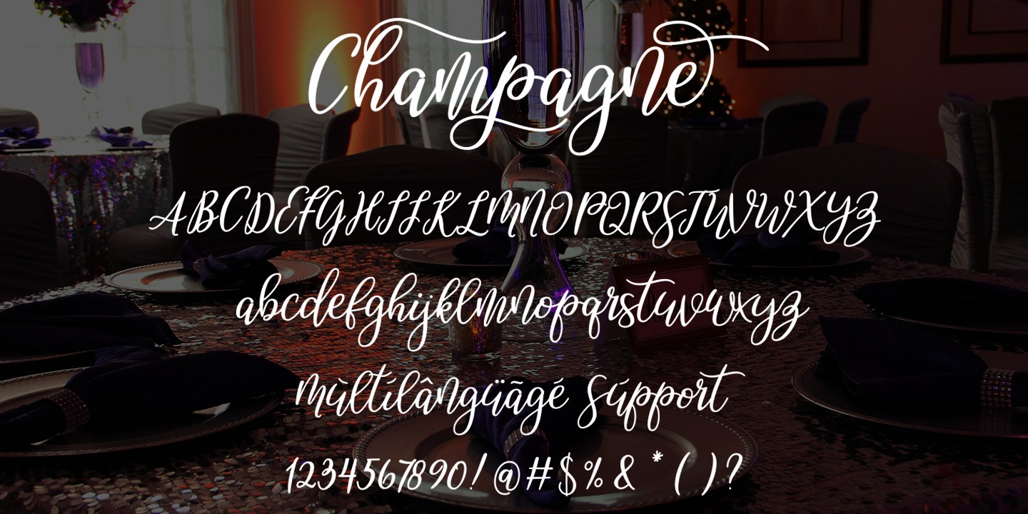 Пример шрифта Champagne Regular